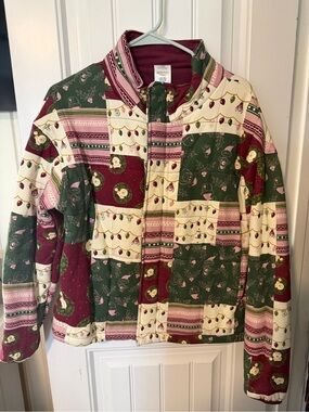 Quilted Holiday Jacket - Green & Burgundy